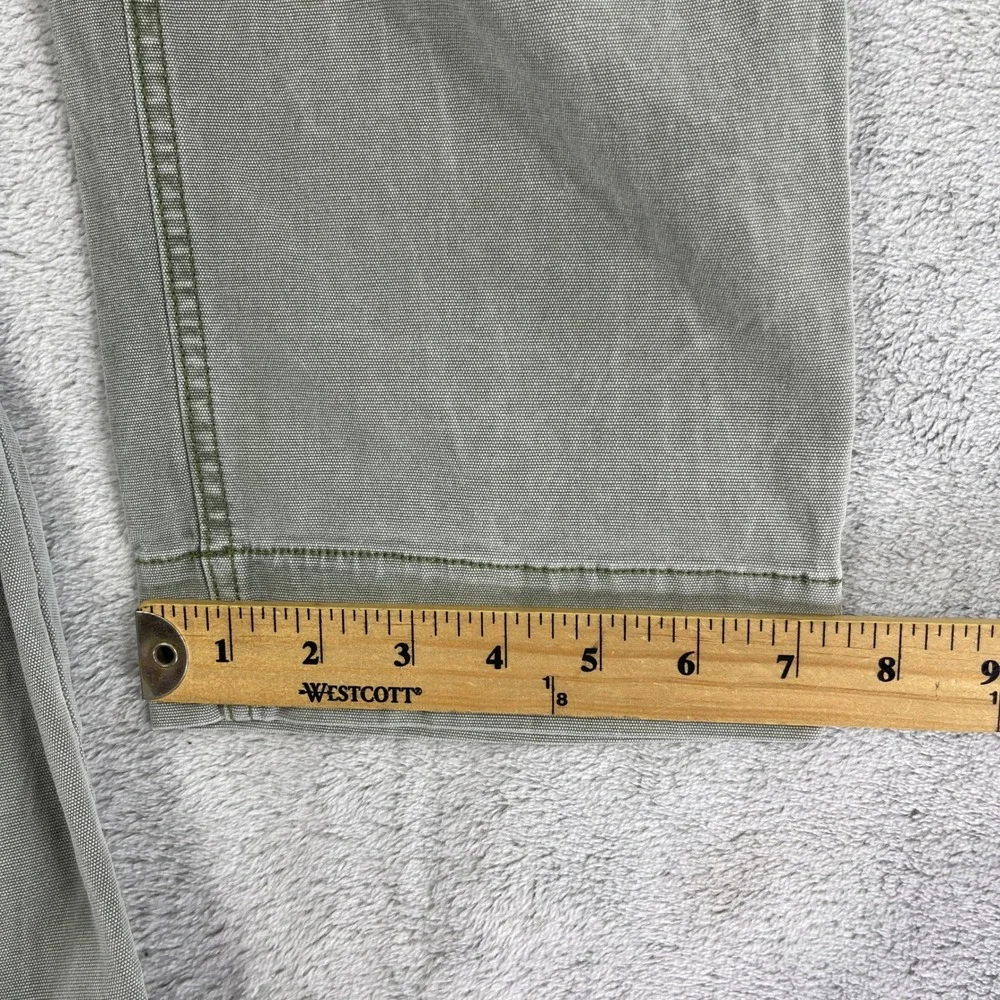 Old Navy Pants Women 14 Green Utility Carpenter High Waisted Cinch Back Canvas - Picture 15 of 16
